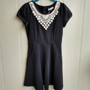 Little black dress with beautiful collar details